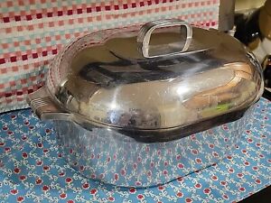 Vtg Magnalite Sidney O Wagner Ware 4267-P Turkey Roaster 13 QT Oval with Trivet