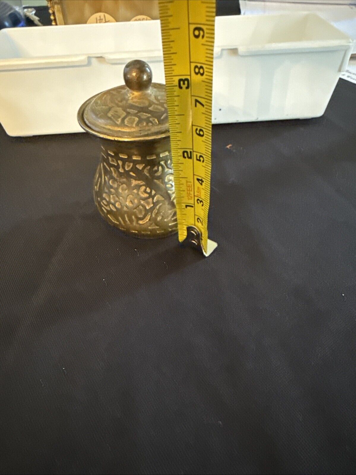 RARE W/ Lid TIFFANY STUDIOS NEW YORK DESK ART BRONZE MUCILAGE GLUE POT VASE URN