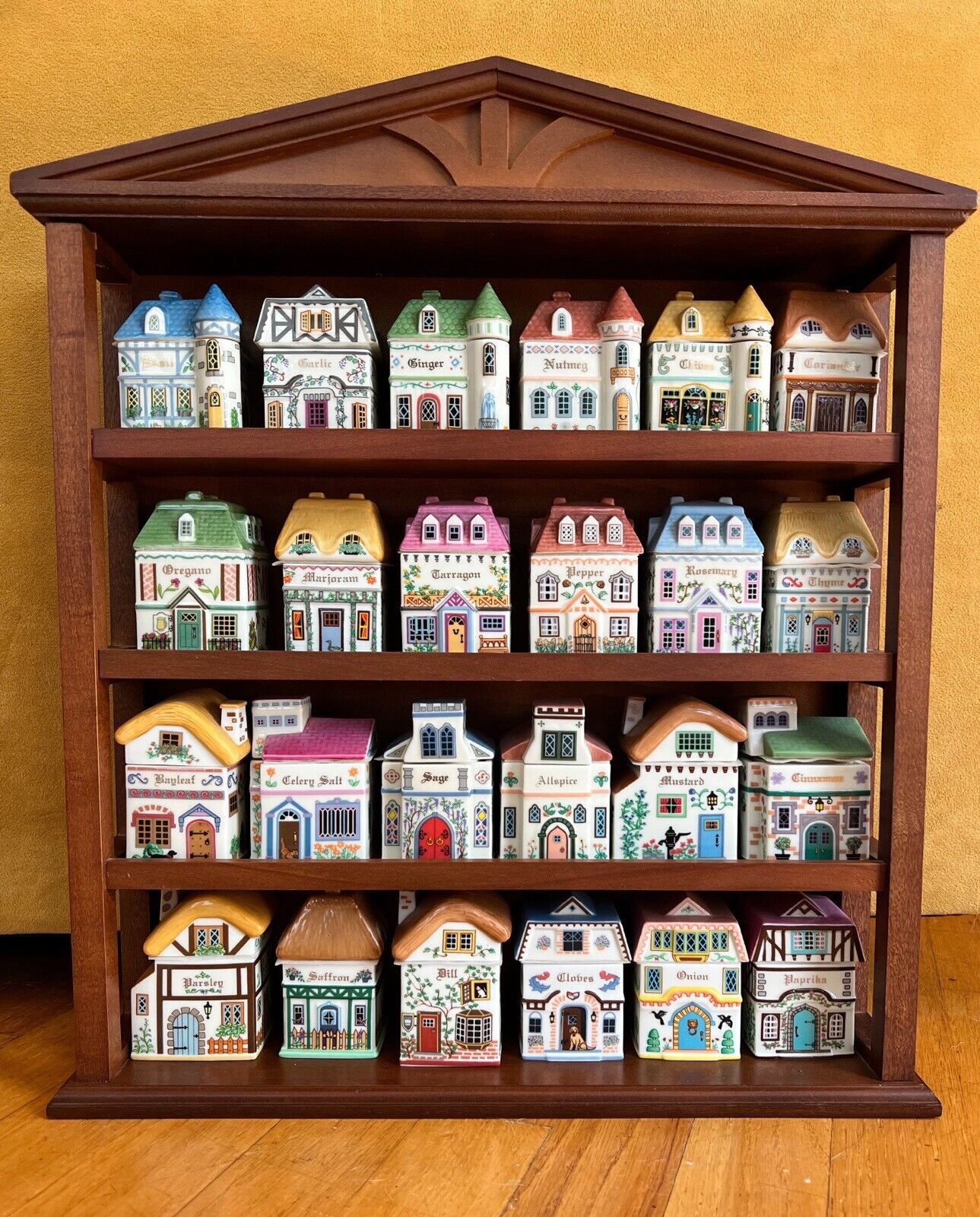 Lenox Canterbury Crossing Spice Jars 1994 Complete Set With Rack *Never Used*
