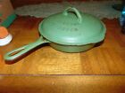Rare Griswold Cast Iron #6 Skillet W/Lid Green Enamel