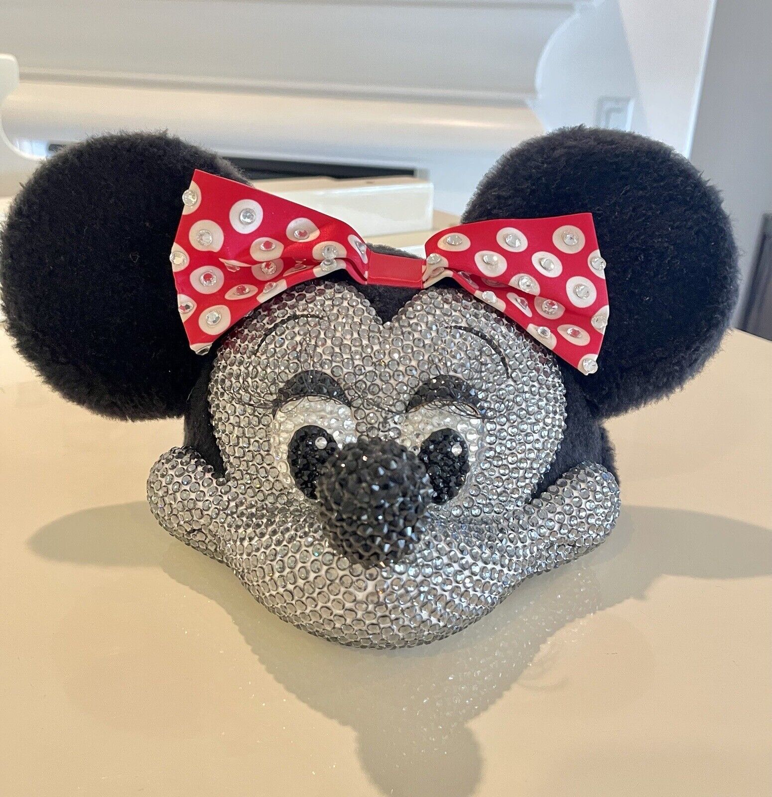 Vintage 90's Minnie Mouse Disney World Park Hat Ears SnapBack Bedazzled Rare