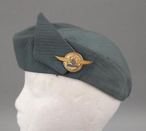 Vintage 1950s Pan Am American Airlines Stewardess Hat & Junior Clipper Wings Pin