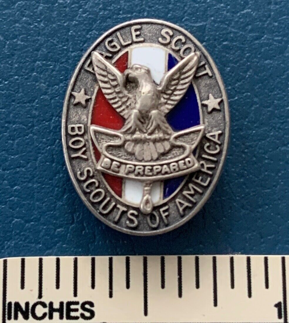 Vintage EAGLE SCOUT Boy Scouts of America Hat Badge PIN BSA Award STERLING