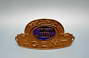 VINTAGE NEW YORK CENTRAL LINES MICHIGAN CENTRAL RAILROAD AGENT HAT BADGE B49