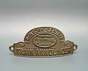 VINTAGE NEW YORK CENTRAL RAILROAD SYSTEM "TRAIN ANNOUNCER" HAT BADGE NYC RR B35