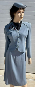 Vintage TWA Stewardess Summer Uniform with Hat & Wings, 1944-1955