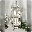 Wallace Baroque Silver Plated Coffee Urn, Stand, Lid & Burner Vintage Samovar