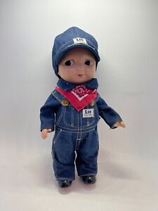 Vintage Buddy Lee Doll Union Made Denim Overalls Scarf hat