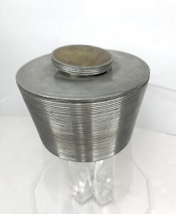 SVENSKT TENN Pewter Brass Box Jar w/ Lid Estrid Ericson 1938 Sweden Art Deco Vtg
