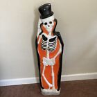 Vintage Don Featherstone Blow Mold Skeleton Halloween With Top Hat Needs Light