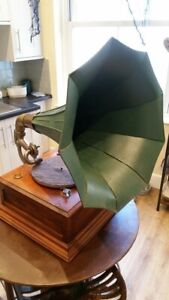 Antique Horn Gramophone vintage witch’s hat metal horn Victrola Phonograph