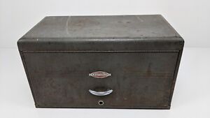 Vintage Drop Front Lid Craftsman Toolbox Chest Box 3-drawer Dick Piper Machinist