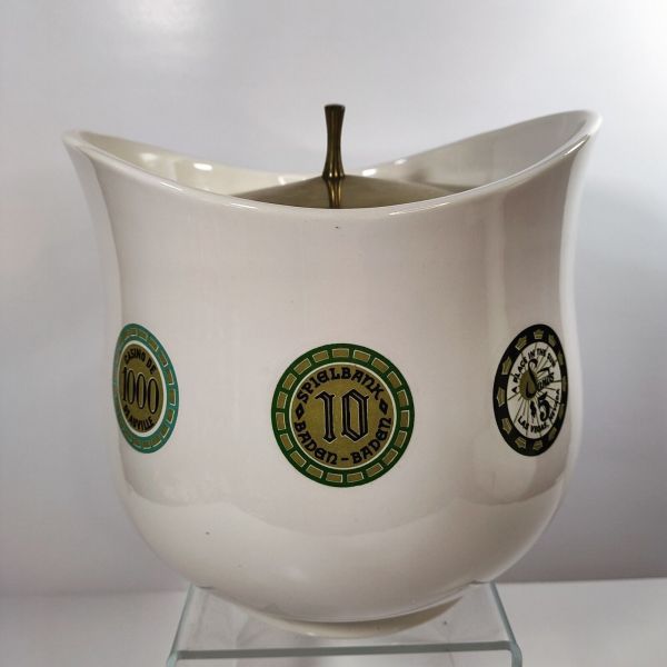 RARE Vintage KENILWORTH Homer Laughlin Casino Poker Chips Ceramic Ice Bucket