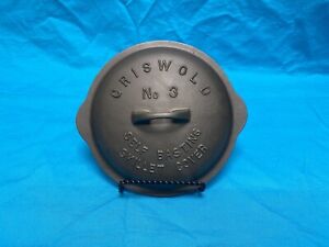 Griswold #3 Cast Iron Fully Marked Skillet Lid Cover p/n 463