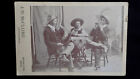 CIRCA 1870-1900 ANTIQUE CABINET CARD IDAHO COWBOYS PLAYING POKER HATS CHAPS