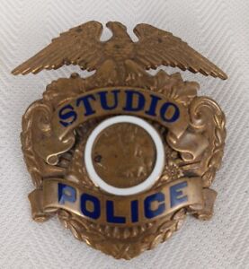 Vintage POLICE Hat Screwback Studio Police Eureka Brass Badge Centenmann Co.