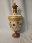 RARE ~ Wedgwood Bronze Gold Gilt Queen's Ware LiddedUrn Rams Heads Stunning VGC