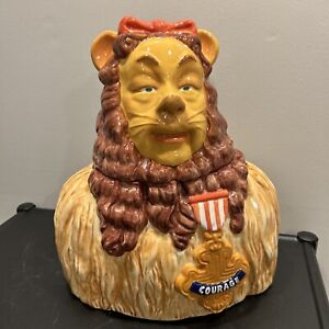 Wizard Of Oz Cookie Jar Cowardly Lion Star Jars collectible Vintage With Box