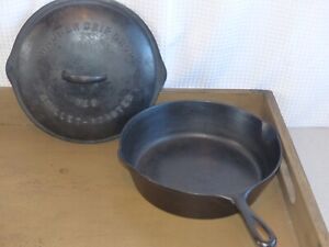 Wagner Ware -0- Sidney Cast Iron STYLIZED LOGO #9 w/ DRIP DROP ROASTER LID