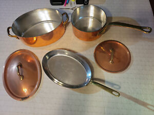 E. Dehellerin Paris France Copper Pan Set 1970's