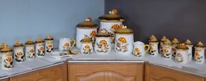 Vintage Sears & Roebuck Merry Mushroom Canister Set W/ Spice Shakers