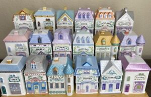 Lot of 18 Lenox Spice Village 1989 Fine Porcelain Spice Jars Incomplete Set Vtg
