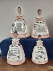 Enesco Mother In The Kitchen Four (4) Pc Canister Set Flour Sugar Coffee Tea VG