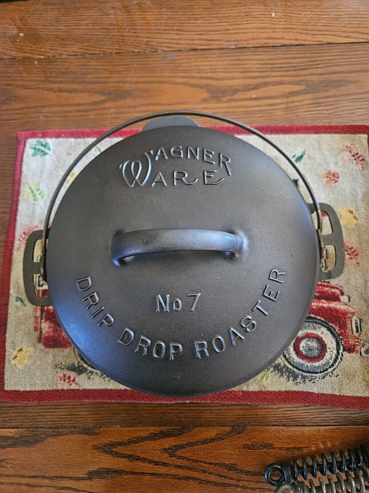Wagner Ware No. 7 Drip Drop Roaster Dutch Oven #1267 Cast Iron c. 1922