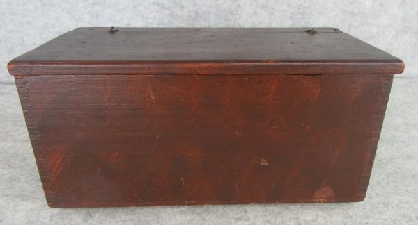 Antique Paint Decorated Folk Art Hinged Lid Document Candle Gettysburg Wood Box