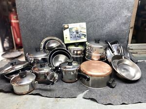31 Pc Revere ware Set Stainless Copper Bottom Vintage Cookware Plus Free Gift!!