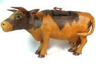 VINTAGE WICKER COW BASKET BOX with LID ~ SHANGHAI HANDICRAFTS ~RARE!