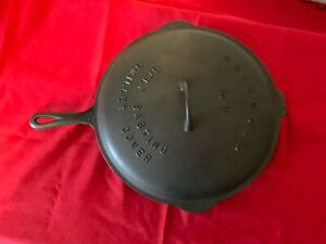 Griswold #12 Cast Iron Skillet With Heat Ring And Fully Marked Skillet Lid