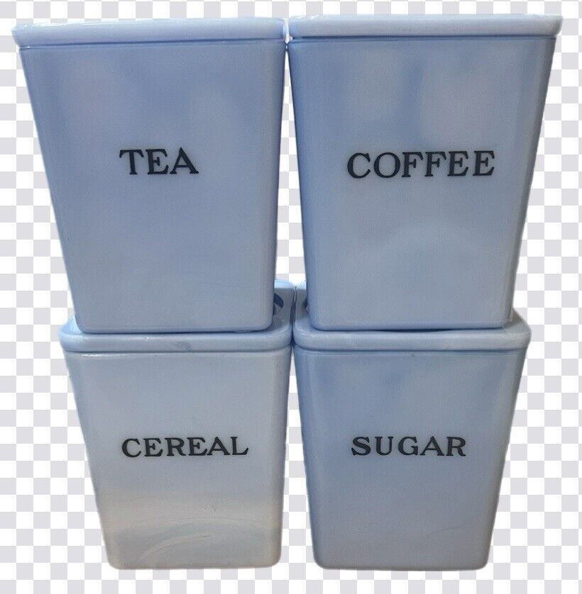 Vintage Jeanette Delphite Canister Set TEA, COFFEE, CEREAL and SUGAR