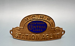 New ListingVINTAGE NY CENTRAL LINES MICHIGAN CENTRAL RAILROAD MCRR STATION AGENT HAT BADGE