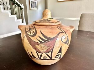 Vintage Hopi “Cookie Jar” with Side Lugs And Lid