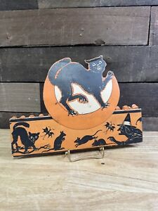 Antique Halloween Mask 1926-1931 Beistle Domino Hat Cat Rat Bat