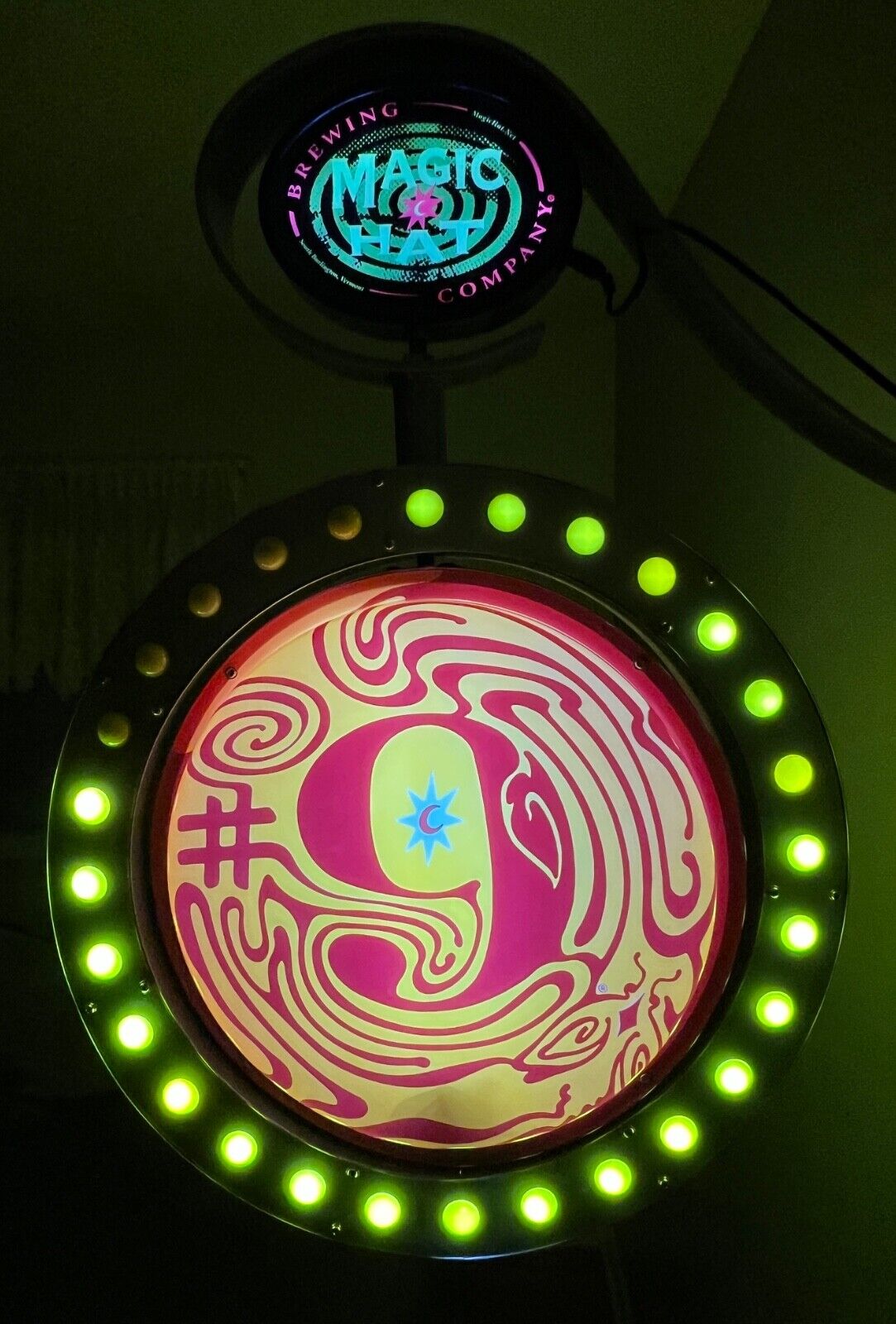 VTG MAGIC HAT Brewing Beer #9 DOUBLE Sided LED MOTION Bar Light Sign! SEE VIDEO