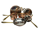 Vintage All-Clad Cop*R*Chef Copper Pots & Pans Lids With Brass Handles Lot of 8