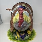 Vtg 1993 Fitz & Floyd Turkey Autumn Bounty Soup Tureen w/ Ladle Showstopper