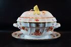 Herend Hungary Chinese Bouquet Rust Soup Tureen With Lid and Tray #1014.