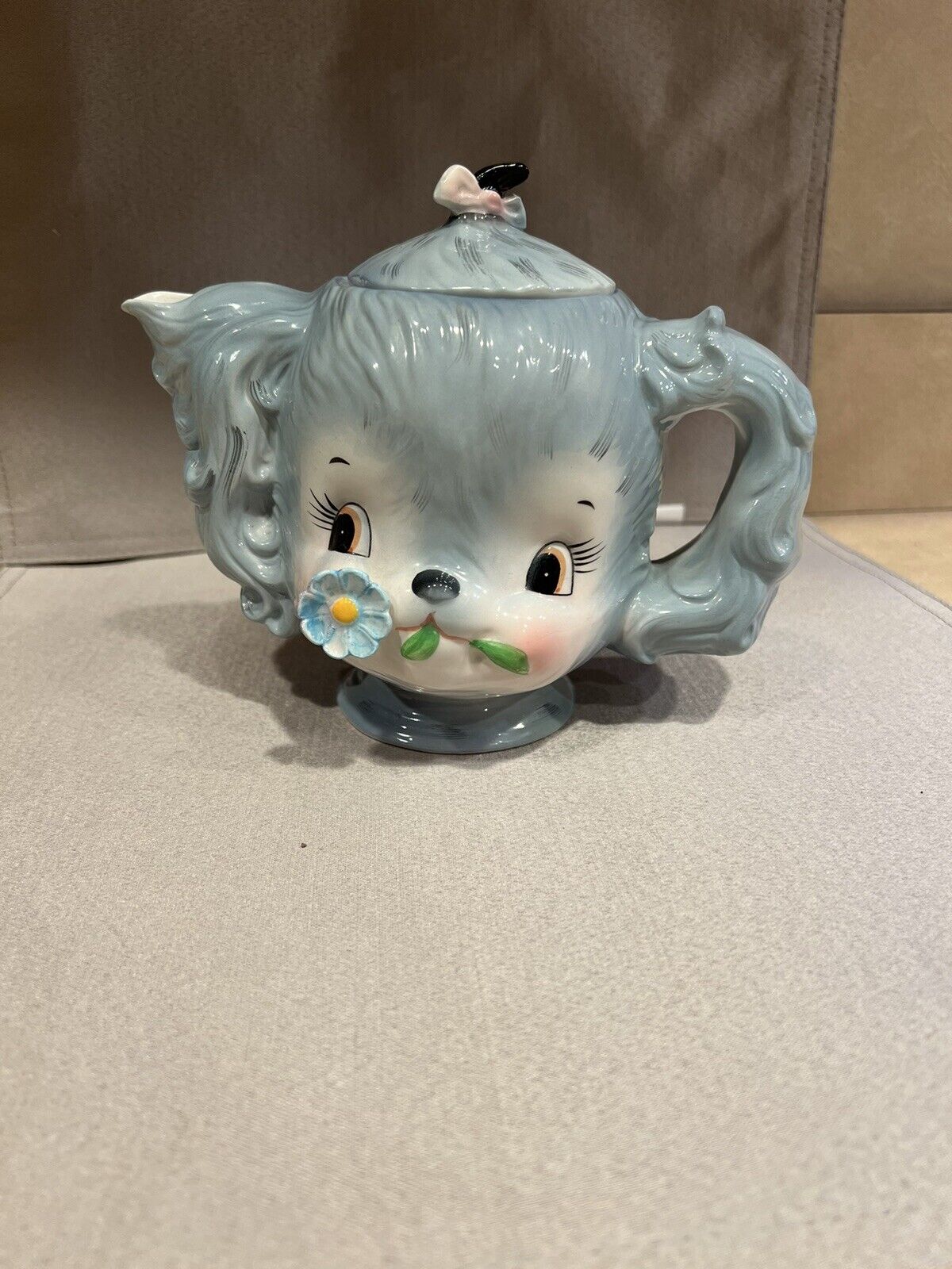 Vintage PY Lefton Puppy Pal Teapot Anthropomorphic Puppy Dog 1950s MCM Kitsch