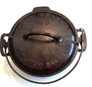 Cast Iron Griswold No. 6 Dutch Oven 2605 & Lid 2606 A. Slant Logo. Feb 10, 1920