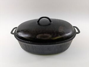 Griswold Erie Cast Iron #7 Oval Roaster No 2631 with 2632 Lid - RARE BEAUTY!