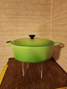 VINTAGE LE CREUSET FRANCE 35 9.5QT 8.9L Avocado GREEN OVAL DUTCH OVEN W/LID
