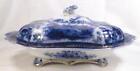 Nonpareil Covered Vegetable Dish Flow Blue Tureen Burgess & Leigh Antique