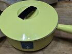 NEW!! Vintage Cousances Le Creuset YELLOW Pot, Lid Enamel Cast Iron Made France