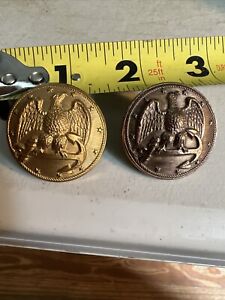 2 Huge Navy Chapeau Buttons Vintage