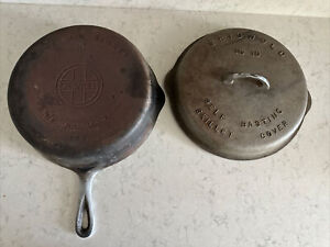SCARCE GRISWOLD NO. 10 DEEP SKILLET CAST IRON LARGE LOGO 779 SKILLET With LID