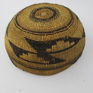 Antique/Vintage Finely Woven Basket Hat 6.75" x 3.25" (Yurok Hupa)??