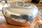 VTG Wagner Ware Magnalite 4269 Aluminum Oval Turkey Roaster 17 Qt 20" Lid Trivet
